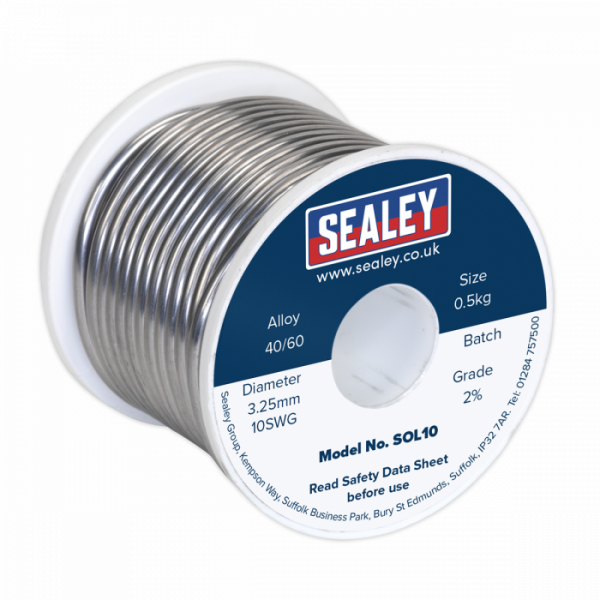 Solder Wire Quick Flow 3.25mm / 10SWG 40 / 60 0.5kg Reel