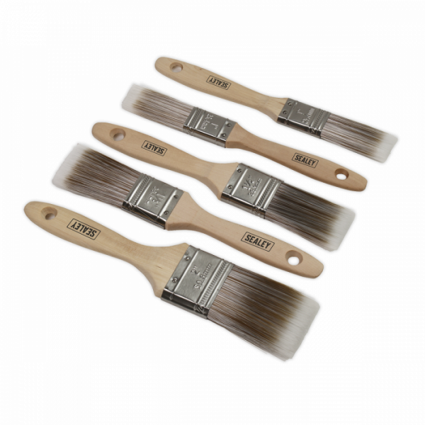 Wooden Handle Paint Brush Set 5pc