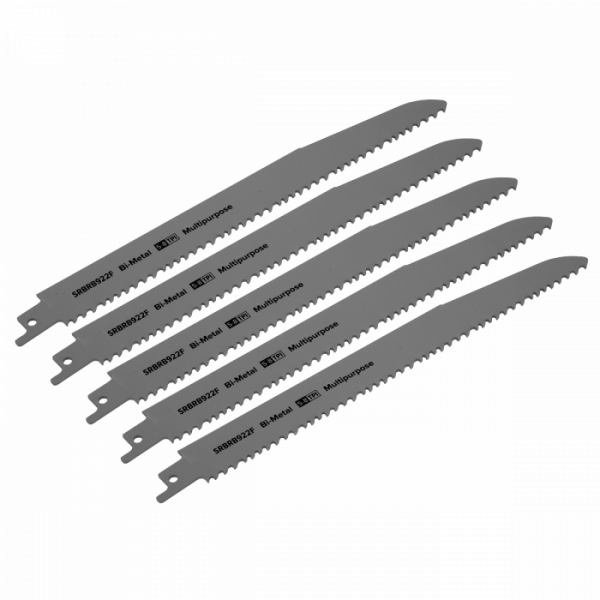 Reciprocating Saw Blade Multipurpose 230mm 5-8tpi – Pack of 5