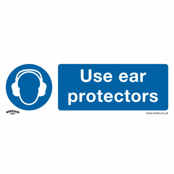 Mandatory Safety Sign – Use Ear Protectors – Rigid Plastic – Pack of 10