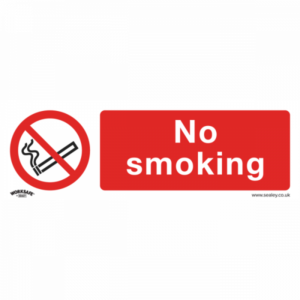 Prohibition Safety Sign – No Smoking – Rigid Plastic – Pack of 10