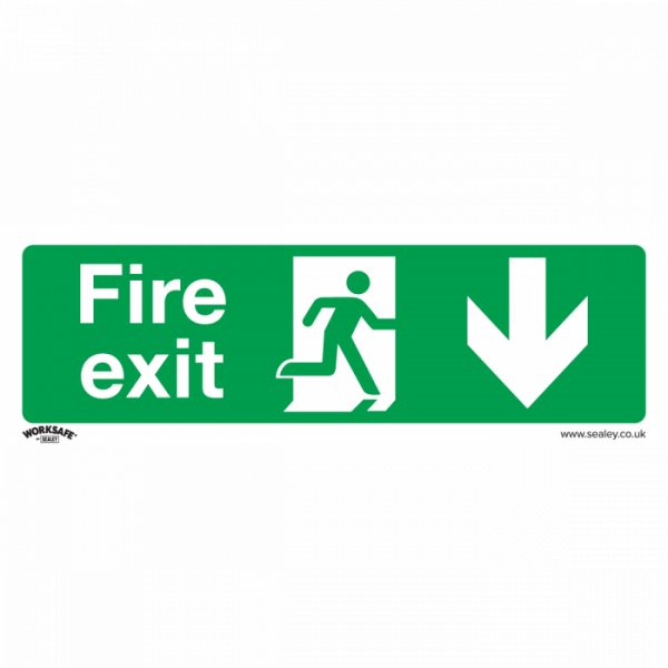 Safe Conditions Safety Sign – Fire Exit (Down) – Rigid Plastic