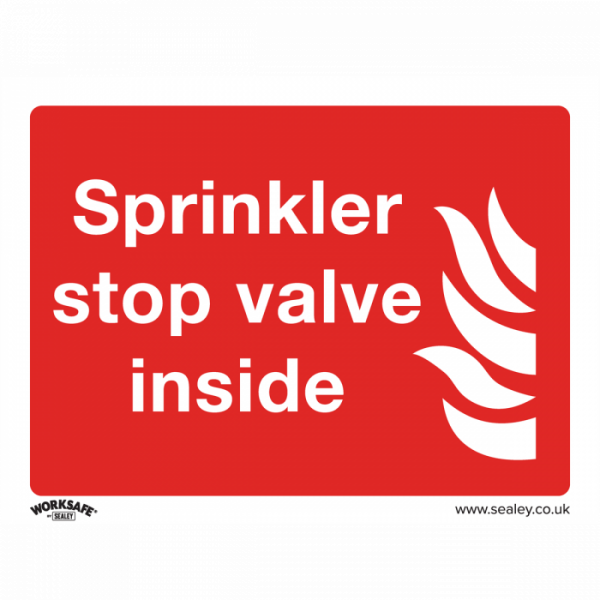 Safe Conditions Safety Sign – Sprinkler Stop Valve – Self-Adhesive Vinyl