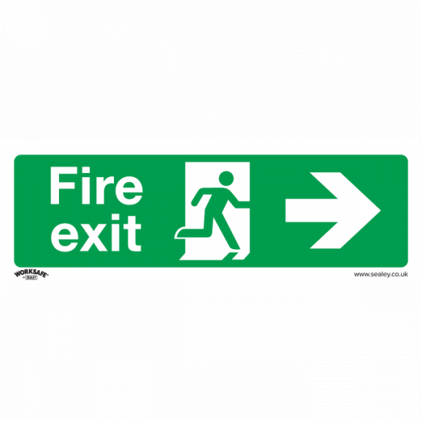 Safe Conditions Safety Sign – Fire Exit (Right) – Rigid Plastic