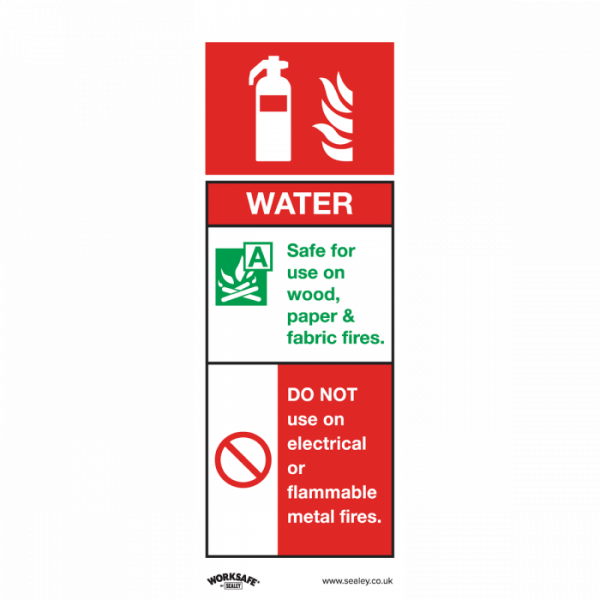 Safe Conditions Safety Sign – Water Fire Extinguisher – Self-Adhesive Vinyl