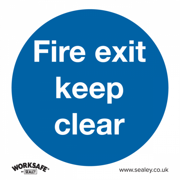 Mandatory Safety Sign – Fire Exit Keep Clear – Rigid Plastic