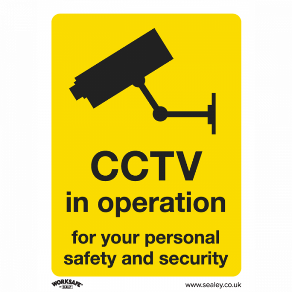 Warning Safety Sign – CCTV – Self-Adhesive Vinyl