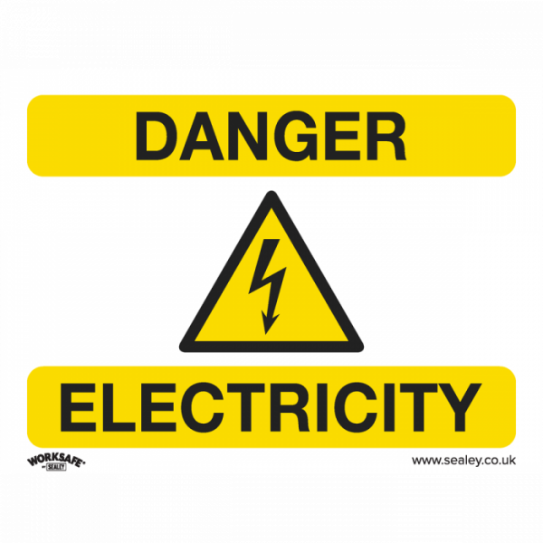 Warning Safety Sign – Danger Electricity – Rigid Plastic