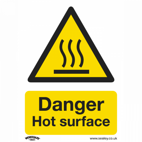 Warning Safety Sign – Danger Hot Surface – Rigid Plastic