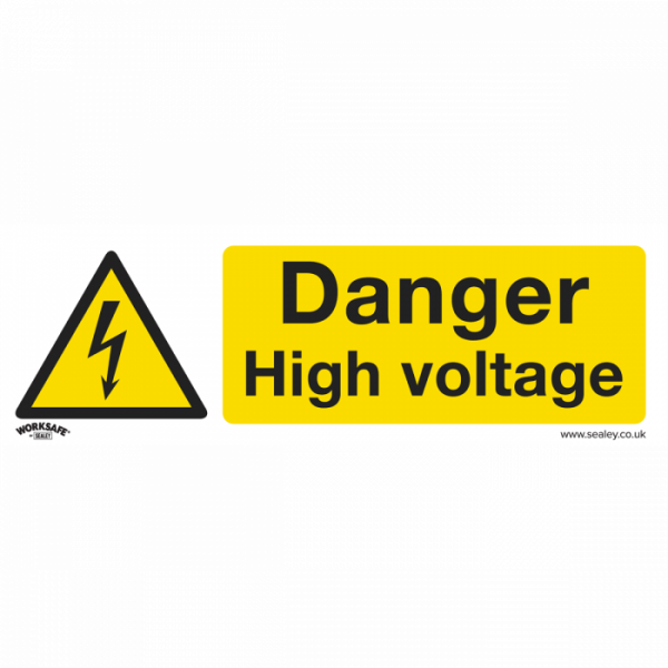 Warning Safety Sign – Danger High Voltage – Rigid Plastic