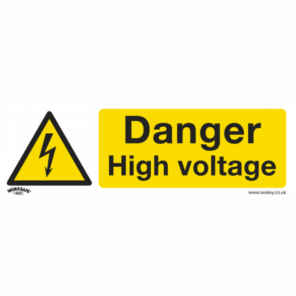 Warning Safety Sign – Danger High Voltage – Self-Adhesive Vinyl