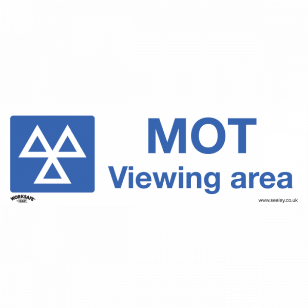 Warning Safety Sign – MOT Viewing Area – Self-Adhesive Vinyl – Pack of 10