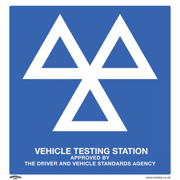 Warning Safety Sign – MOT Testing Station – Rigid Plastic – Pack of 10