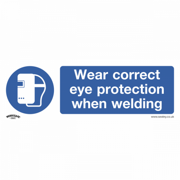 Mandatory Safety Sign – Wear Eye Protection When Welding – Self-Adhesive Vinyl