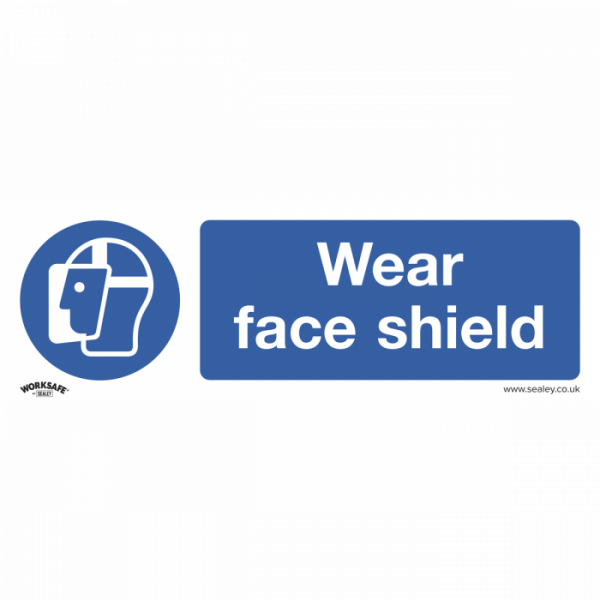 Mandatory Safety Sign – Wear Face Shield – Rigid Plastic – Pack of 10