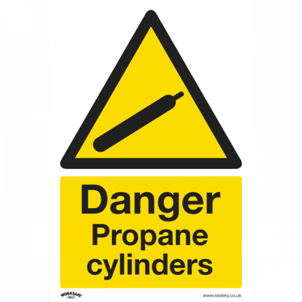 Warning Safety Sign – Danger Propane Cylinders – Rigid Plastic – Pack of 10