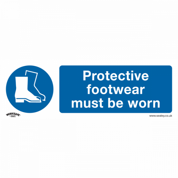 Mandatory Safety Sign – Protective Footwear Must Be Worn – Rigid Plastic