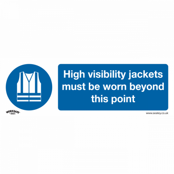 Mandatory Safety Sign – High Visibility Jackets Must Be Worn Beyond This Point – Rigid Plastic