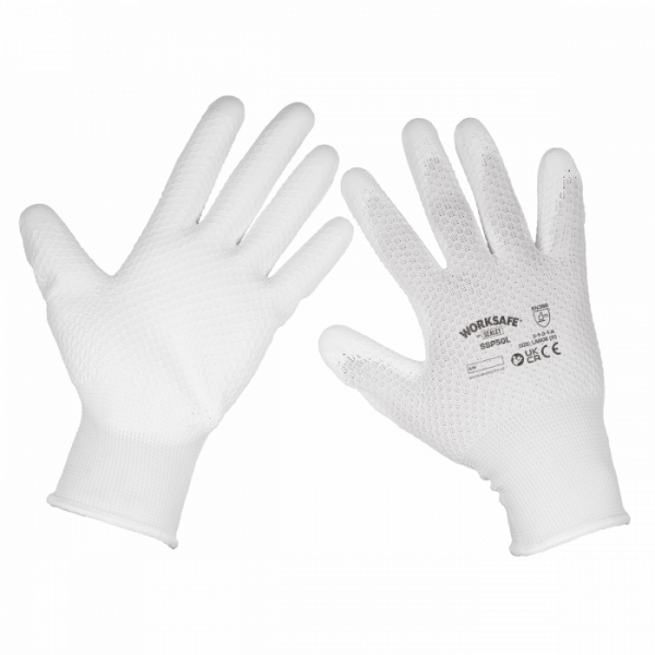 White Precision Grip Gloves – (Large) – Box of 120 Pairs