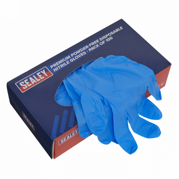 Premium Powder-Free Disposable Nitrile Gloves Extra-Large Pack of 100