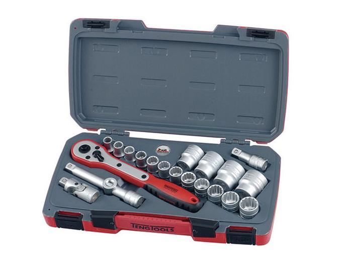 Teng Tools MECCA PRO 1/2" Socket Set 12 pt 21 Pieces - T1221