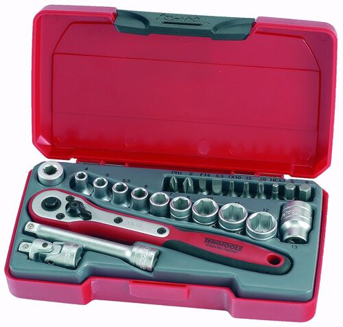 Teng Tools Socket Set 1/4in Drive MM 24 Pieces - T1424