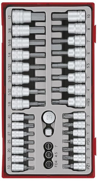 Teng Tools 1/4" & 3/8" Bit Socket Set TT1 35 Pieces - TTBS35