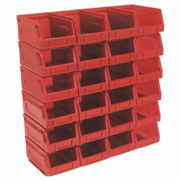 Plastic Storage Bin 105 x 165 x 85mm – Red Pack of 24