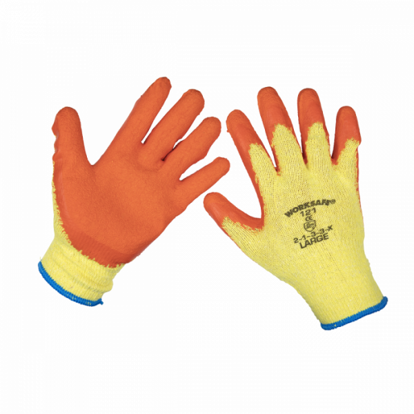 Super Grip Knitted Gloves Latex Palm (Large) – Pack of 6 Pairs