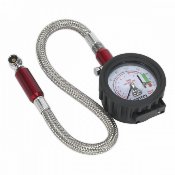 Tyre Pressure Gauge & Tyre Tread Depth Gauge – Flexible Hose 0-8bar(0-120psi)