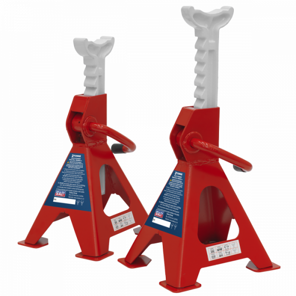 Axle Stands (Pair) 2 Tonne Capacity per Stand Ratchet Type