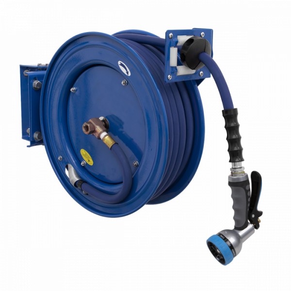 Heavy-Duty Retractable Water Hose Reel 15m Ø13mm ID Rubber Hose