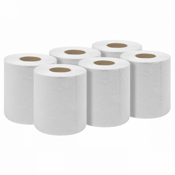 White Embossed 2-Ply Paper Roll 60m – Pack of 6