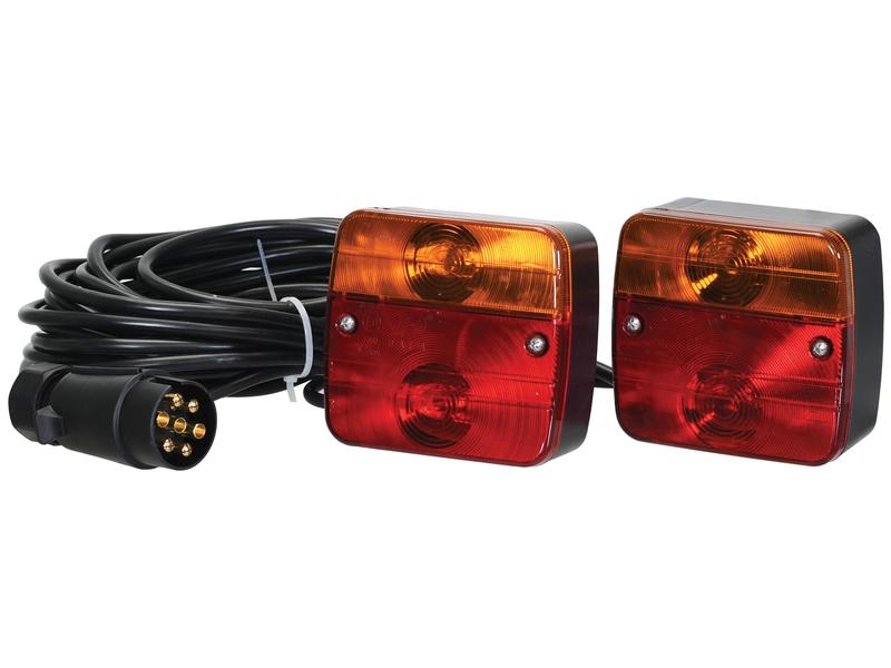 Halogen Lighting Set, Bolt on, Function: 4, Brake / Tail / Indicator / Number Plate, 7.5M, 12V