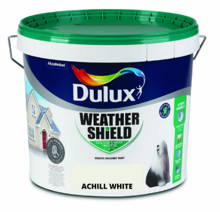 Dulux Weathershield Smooth Masonry Paint, Achill White – 10L