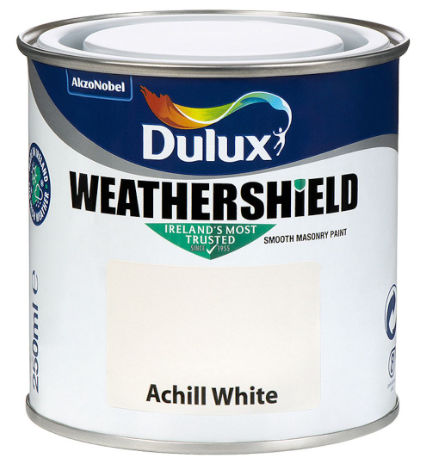 Dulux Weathershield Smooth Masonry Paint, Achill White – 250ml