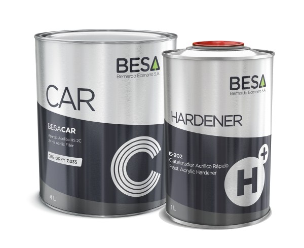 BESA 2K HI-BUILD PRIMER FILLER KIT GREY 4:1 (5LT TOTAL) NEW FORMULA