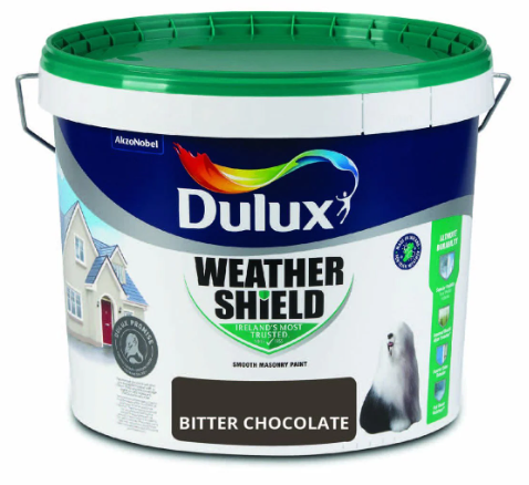 Dulux Weathershield Smooth Masonry Paint, Bitter Chocolate – 10L