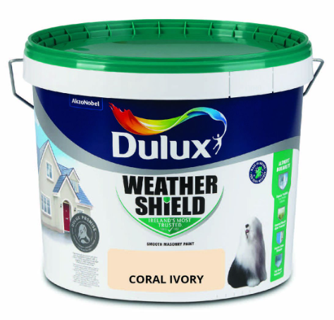 Dulux Weathershield Smooth Masonry Paint, Coral Ivory – 10L