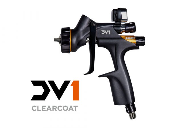 DeVilbiss DV1 Clearcoat Digital Gravity Gun & Cup Kit, Set-up : 1.3mm Fluid Tip, C1+ Air Cap