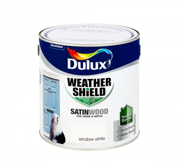 Dulux Weathershield Exterior Satinwood Pure White – 2.5L