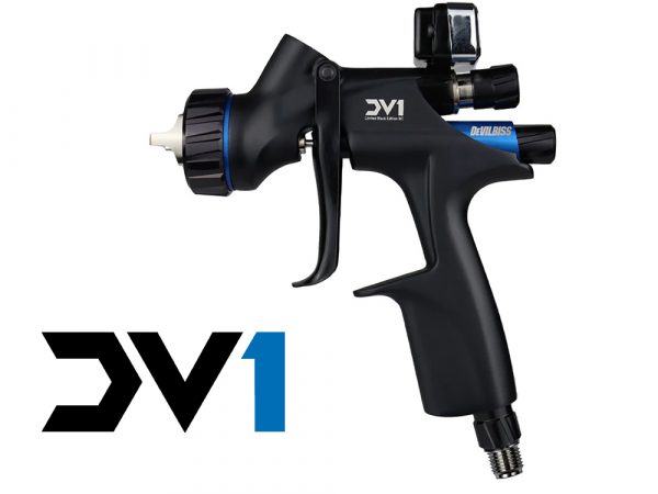 DeVilbiss DV1 Basecoat Digital Gravity Gun & Cup Kit, Set-up : 1.2mm Fluid Tip, B+ Air Cap