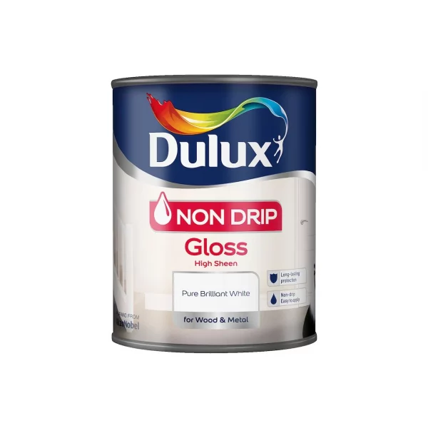 Dulux Non Drip Gloss Pure Brilliant White 1L