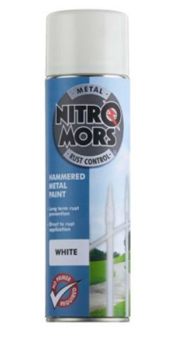 Nitromors Anti-Rust Hammered Metal White Paint Aerosol – 500ml