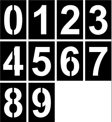 Professional Car Park Stencil Number Kit 0 to 9 (10 Digits)