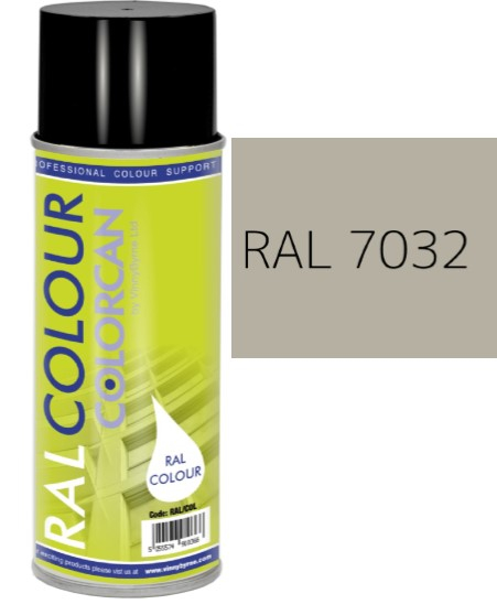 RAL 7032 Pebble Grey Satin (30% Gloss) Aerosol Spray Paint 400ml