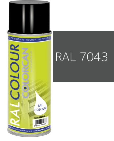 RAL 7043 Traffic Grey B Satin (30% Gloss) Aerosol Spray Paint 400ml