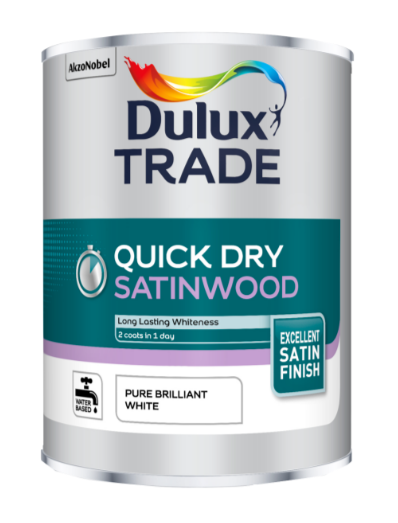 Dulux Trade Quick Dry Satinwood Pure Brilliant White 2.5L