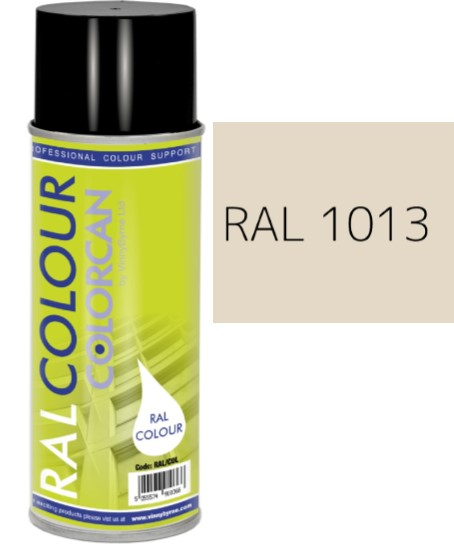 RAL 1013 Oyster White Satin (30% Gloss) Aerosol Spray Paint 400ml