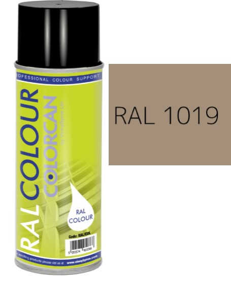 RAL 1019 Grey Beige Satin (30% Gloss) Aerosol Spray Paint 400ml